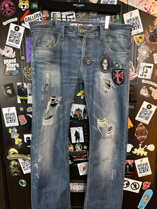 OMB x ERD OMB X ERD "FUCK PEDOPHILIA" Jeans, detail view 2