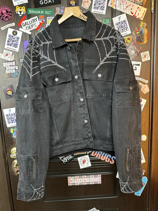 Sp5der OG Spider Worldwide First Ever 2019 Drop Denim Jacket, detail view 5