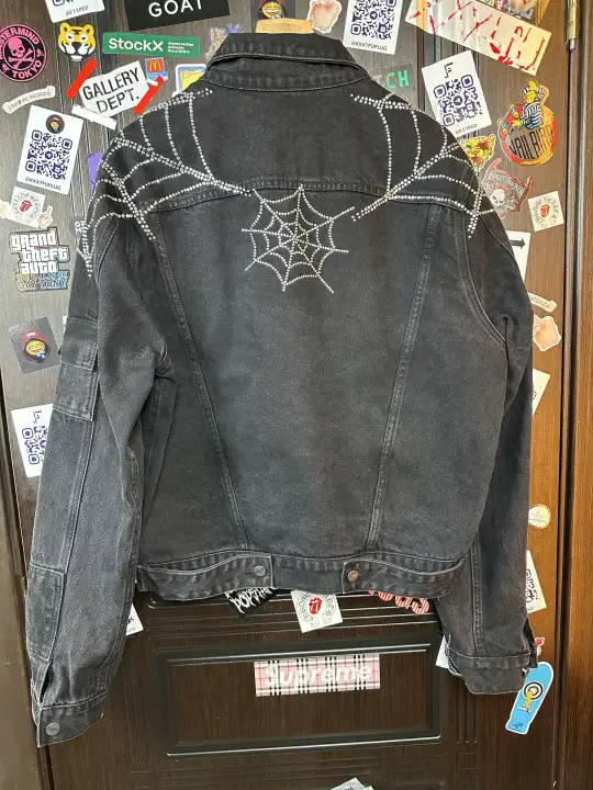 Sp5der OG Spider Worldwide First Ever 2019 Drop Denim Jacket, detail view 6