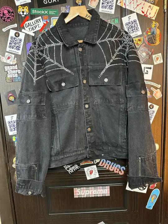 Sp5der OG Spider Worldwide First Ever 2019 Drop Denim Jacket, detail view 7