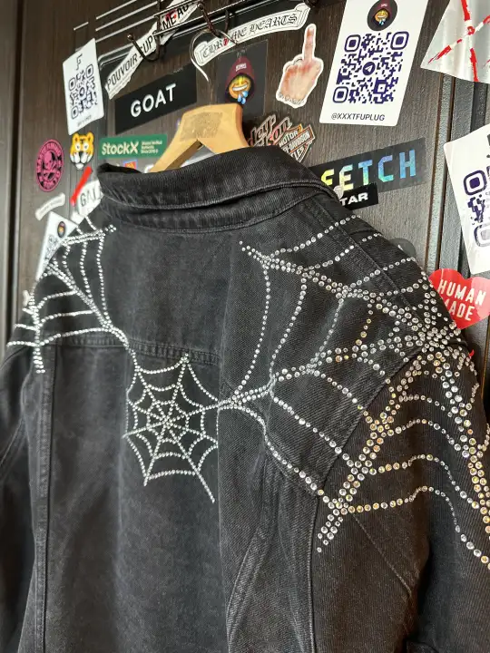 Sp5der OG Spider Worldwide First Ever 2019 Drop Denim Jacket, detail view 9