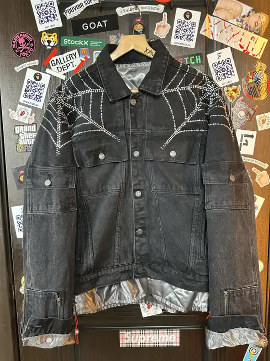 Sp5der OG Spider Worldwide First Ever 2019 Drop Denim Jacket, detail view 14