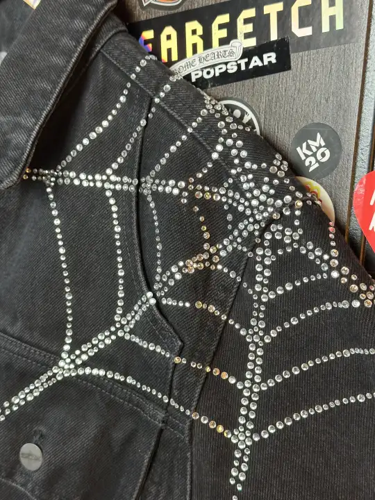 Sp5der OG Spider Worldwide First Ever 2019 Drop Denim Jacket, detail view 16