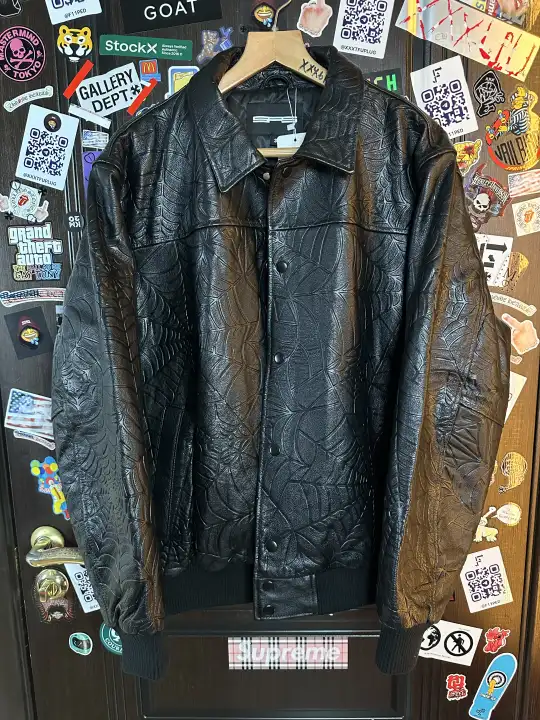 Sp5der Sp5der Web Debossed Leather Jacket L, detail view 2