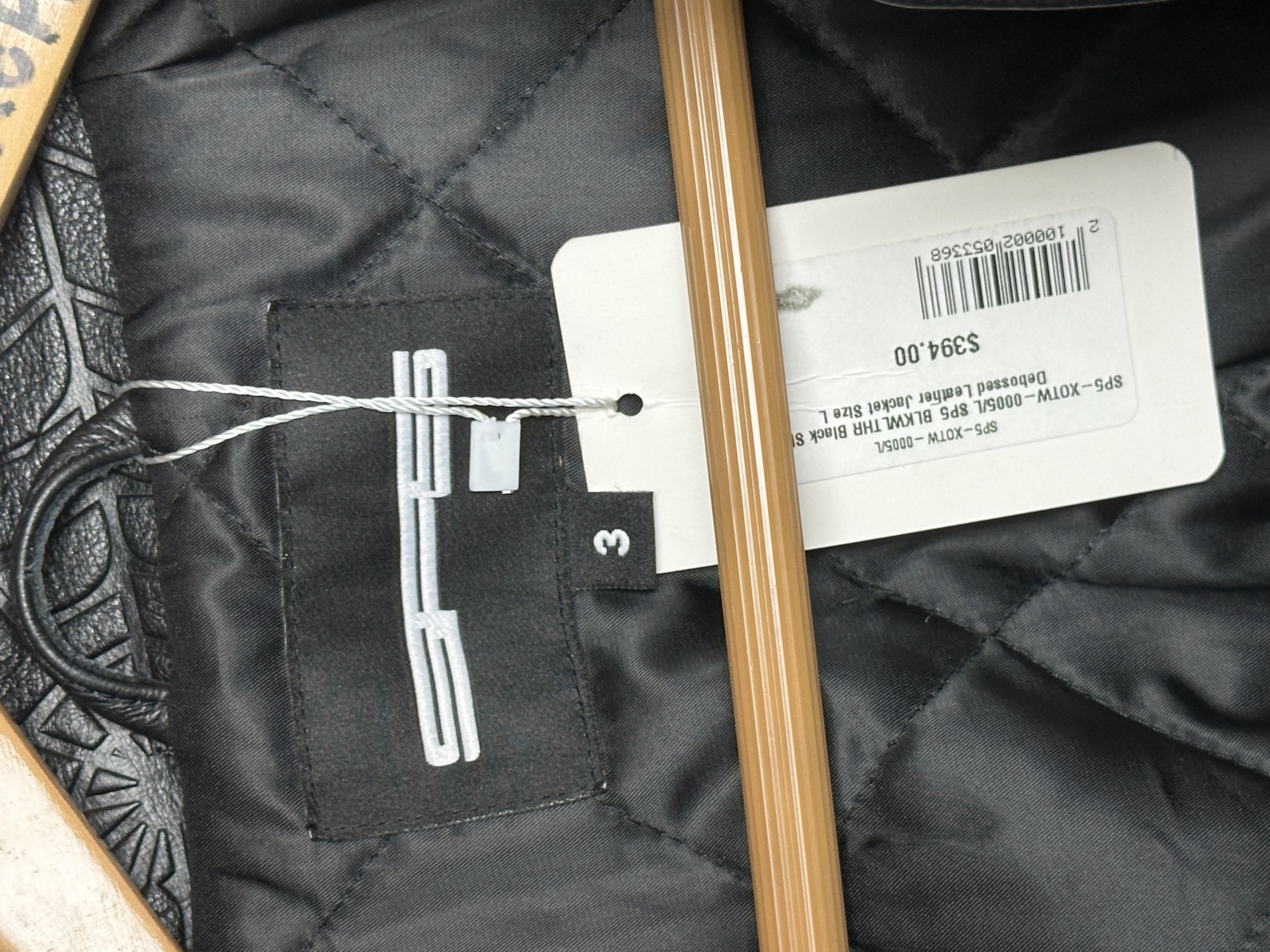 Sp5der Sp5der Web Debossed Leather Jacket L