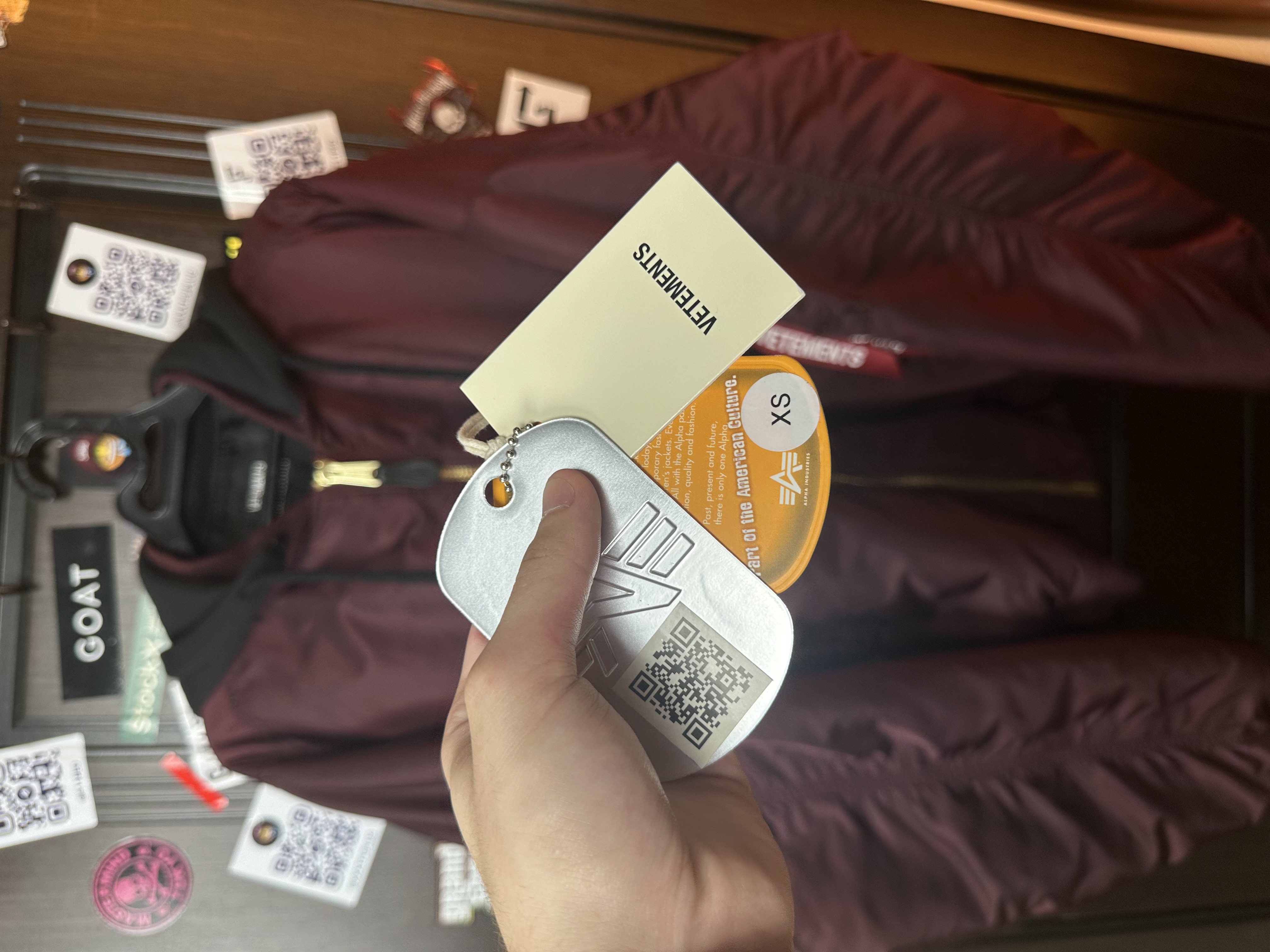 Vetements Burgundy Bomber Emoji XS