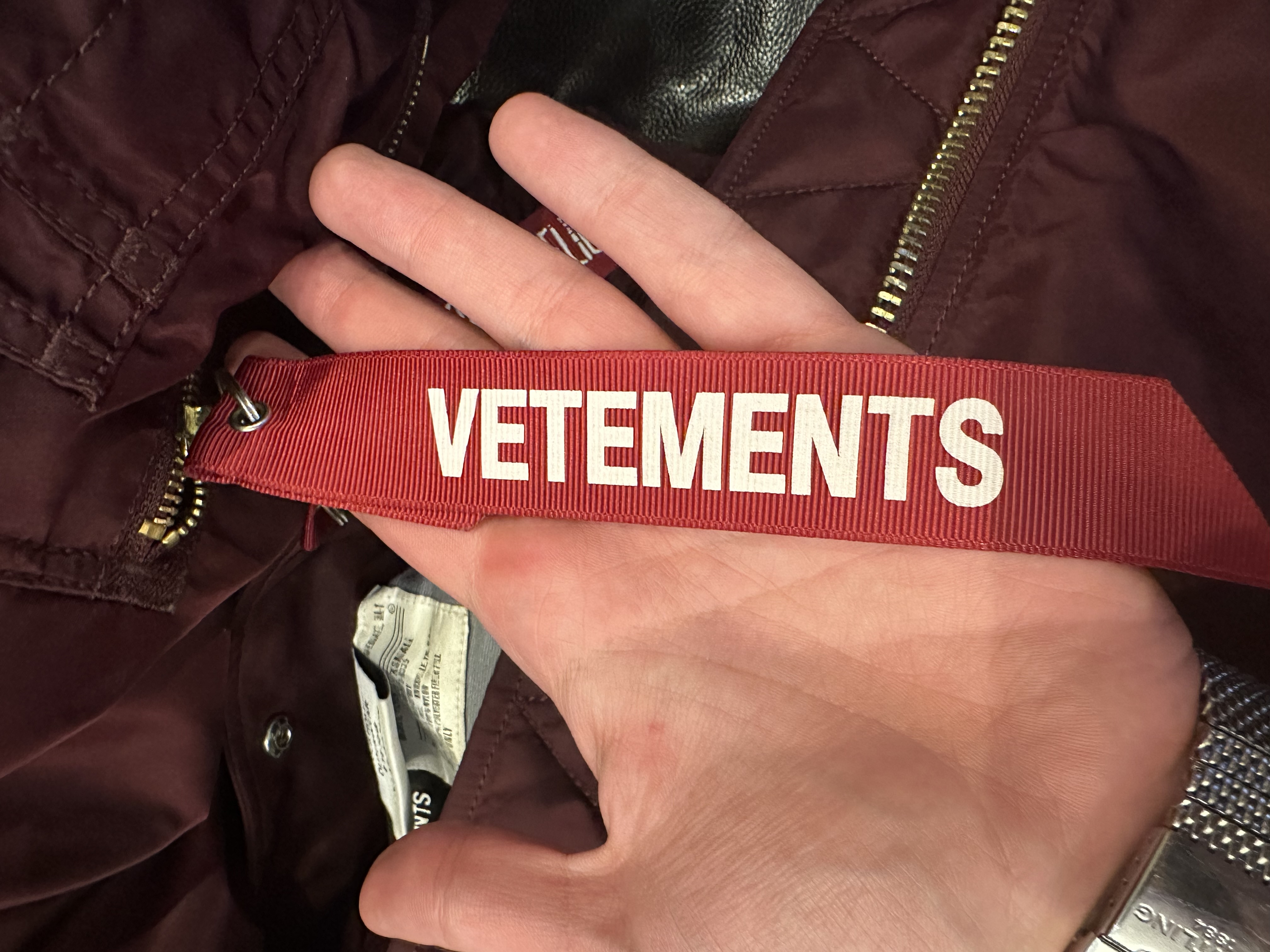 Vetements Burgundy Bomber Emoji XS